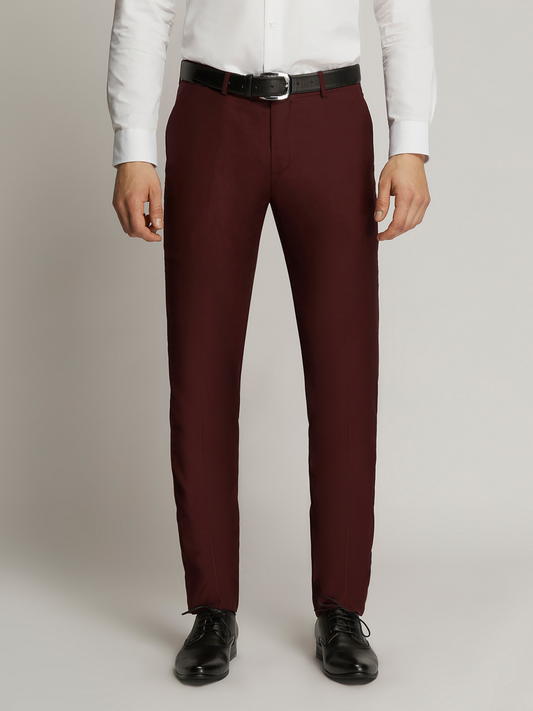 Maroon Lannister Mens Suit Trousers