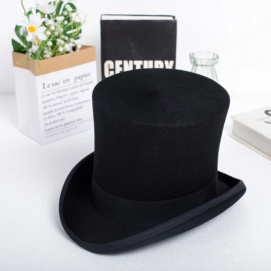 Black Kensington Wool Top Hat