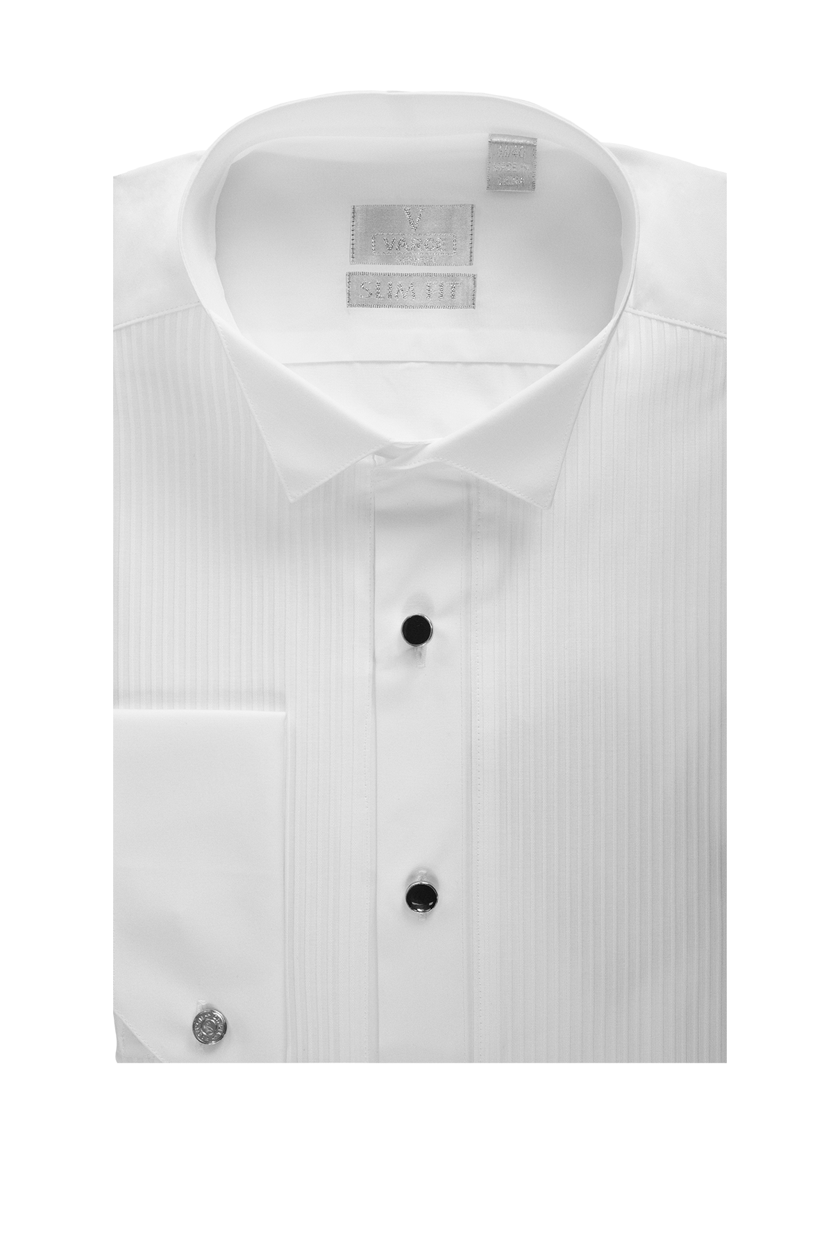 White Royale King Wing Collar Tux Shirt