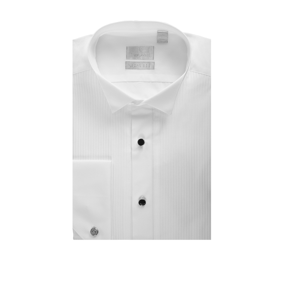 White Royale Boys Wing Collar Tux Shirt