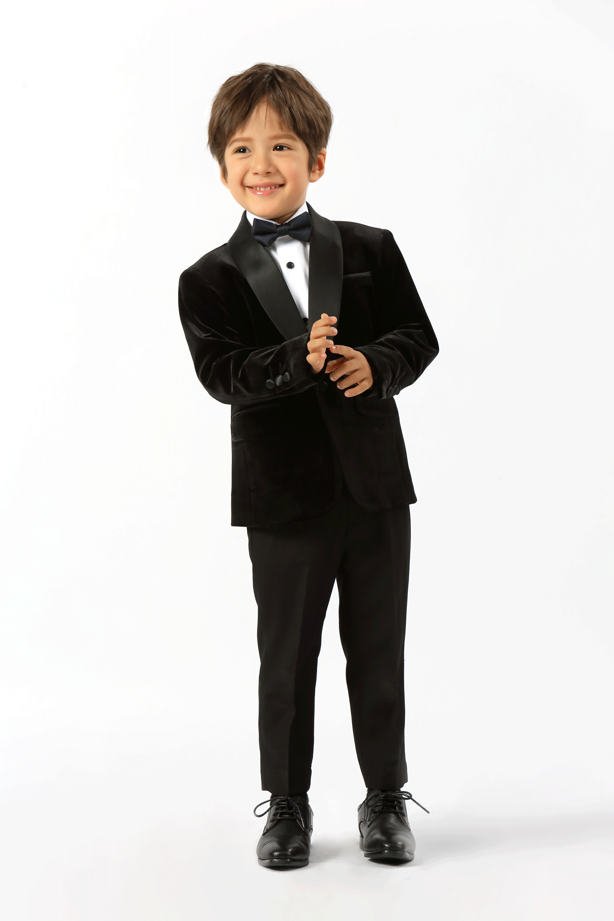 Black Infinity Boys Velvet Dinner Jacket