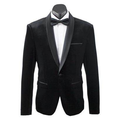Black Infinity Boys Velvet Dinner Jacket