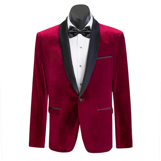 Burgundy Infinity Boys Velvet Dinner Jacket