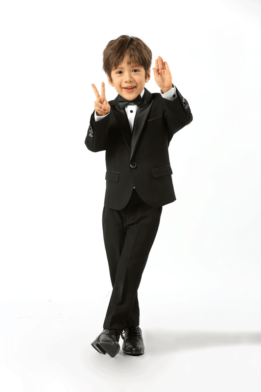 Black Spector Boys Tuxedo Trousers