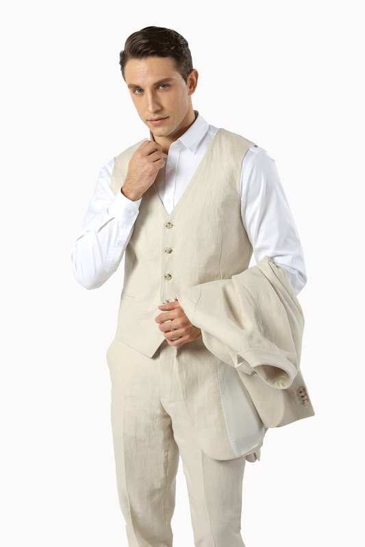 Sand Havana King Pure Linen Vest