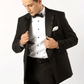 Black Craig Double Breasted Satin Lapel Mens Tuxedo Jacket