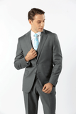 Grey Elijah Pure Wool Mens Short Suit Jacket