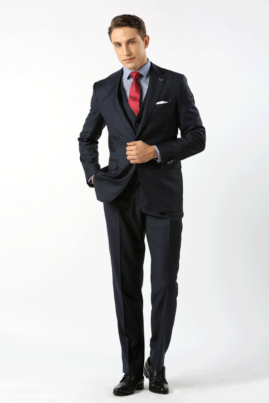 Navy Elijah Pure Wool Mens Short Suit