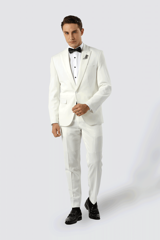 White Dalton Mens Suit Trousers