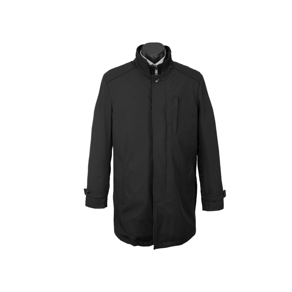 Black Tommy Mens Quilted Trench Coat