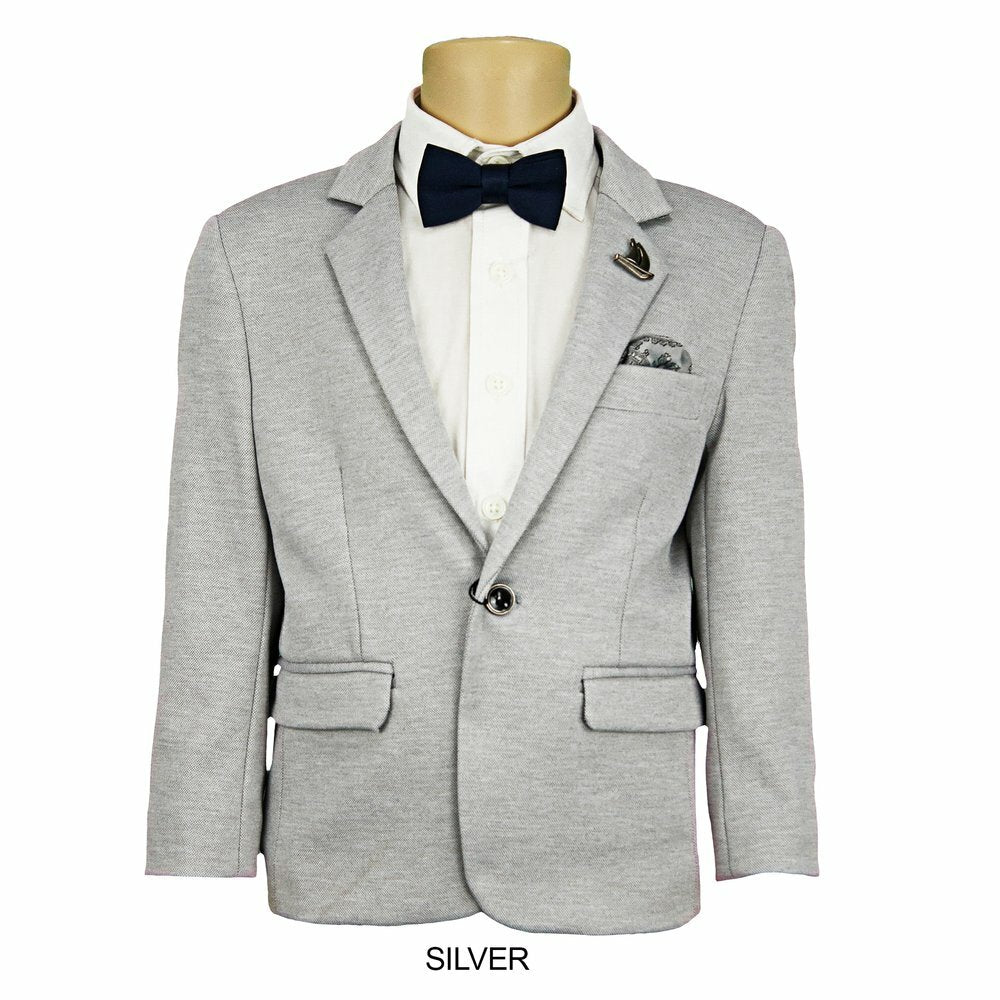 Silver Carter Boys Stretch Blazer