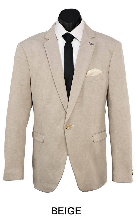 Beige Carter Mens Stretch Blazer