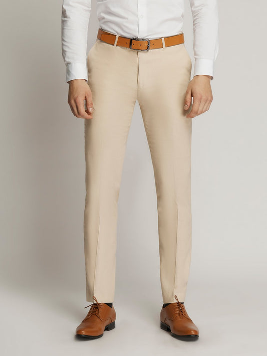 Beige Worthington Mens Linen Trousers