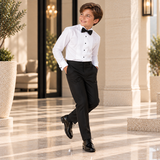 Black Wilson Boys Tuxedo Trousers