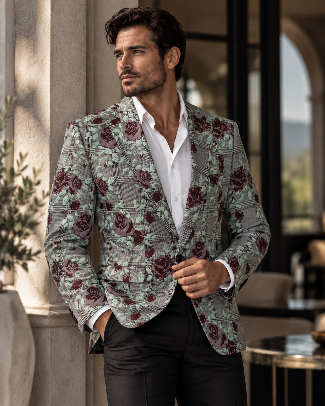 Coffee Lazenby Mens Lounge Jacket