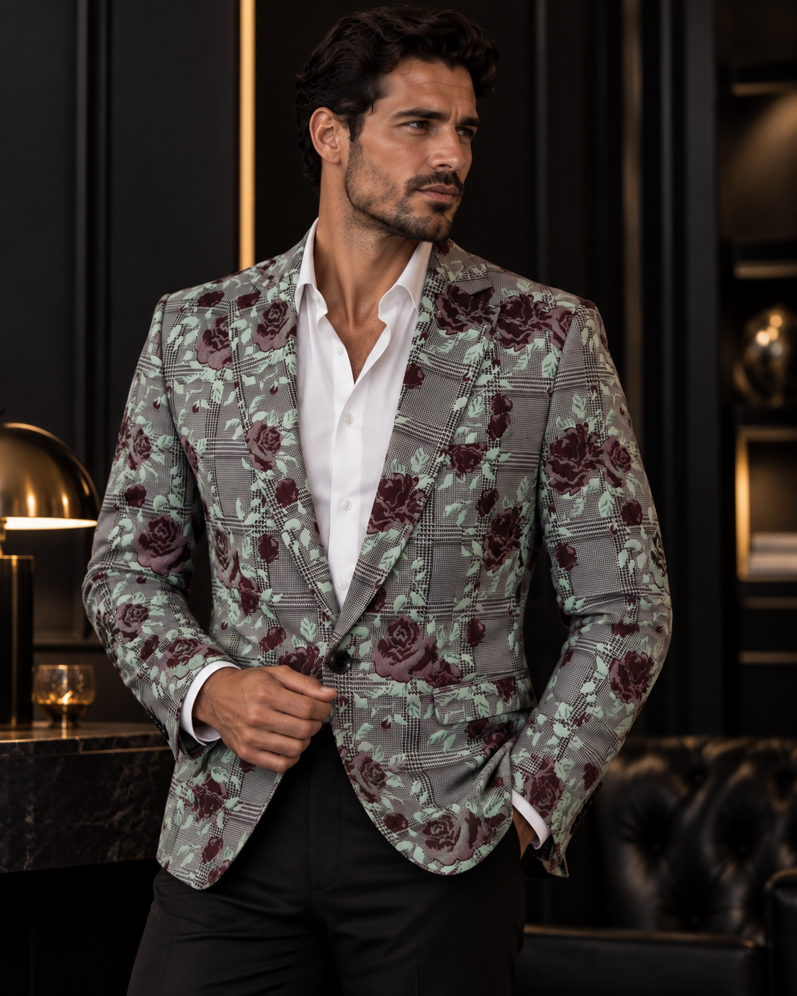 Coffee Lazenby Mens Lounge Jacket