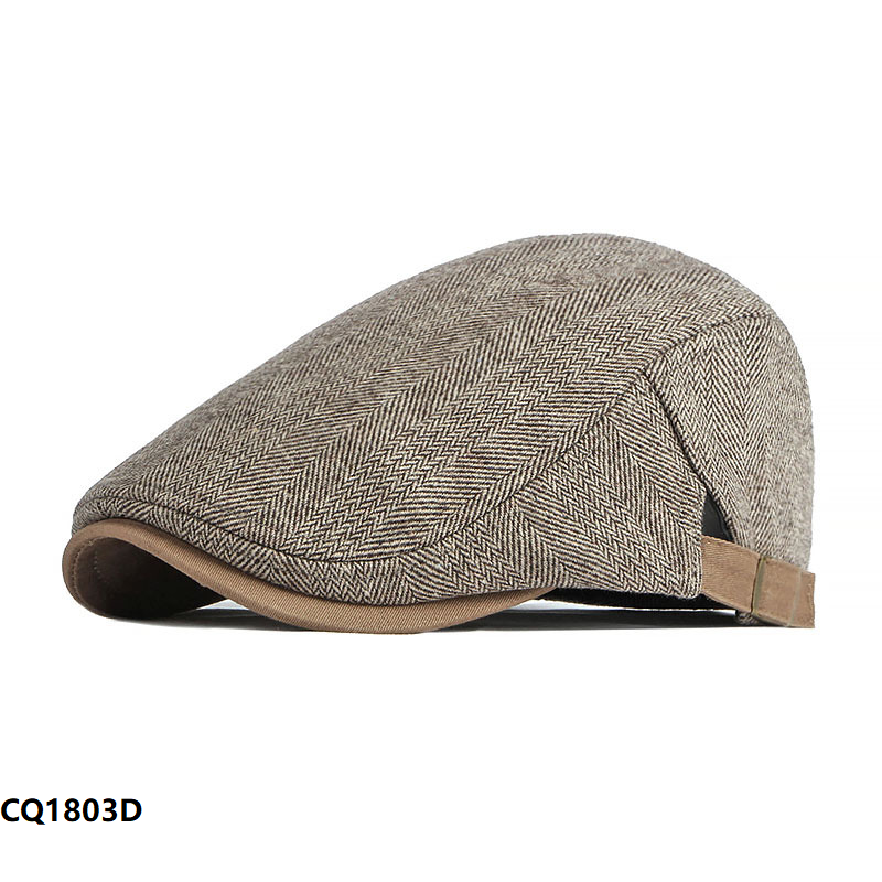 Heath Herringbone Plain Flat Cap