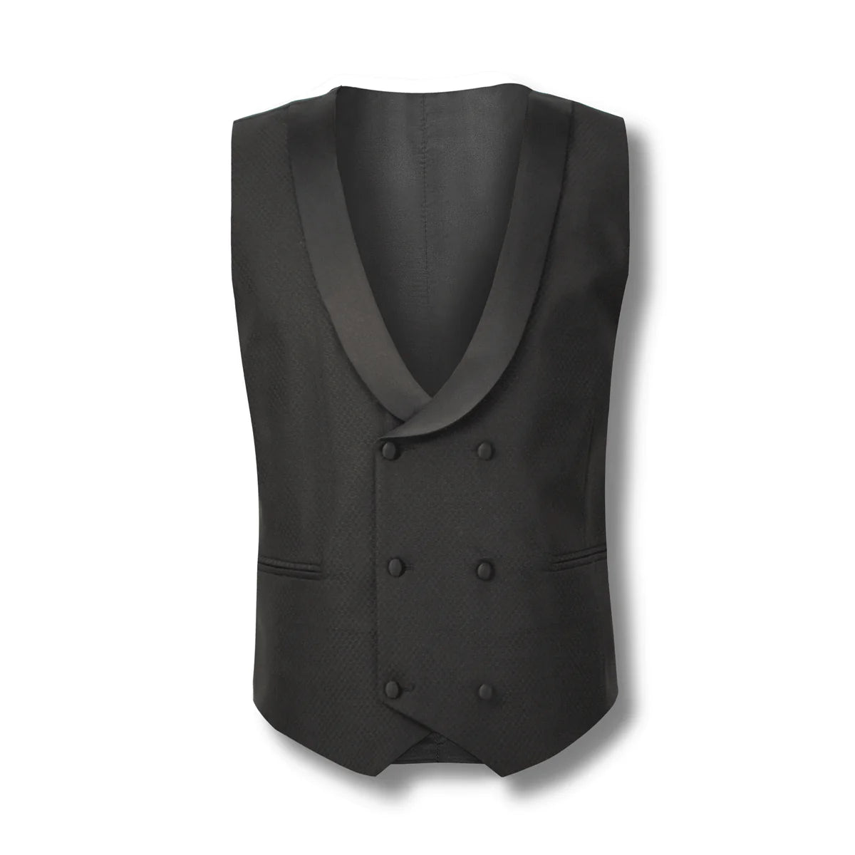 Black Sovereign King Double-Breasted Tuxedo Vest