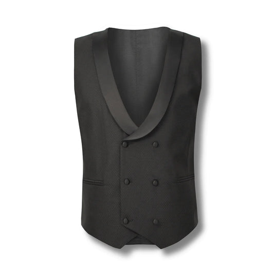 Black Sovereign King Double-Breasted Tuxedo Vest