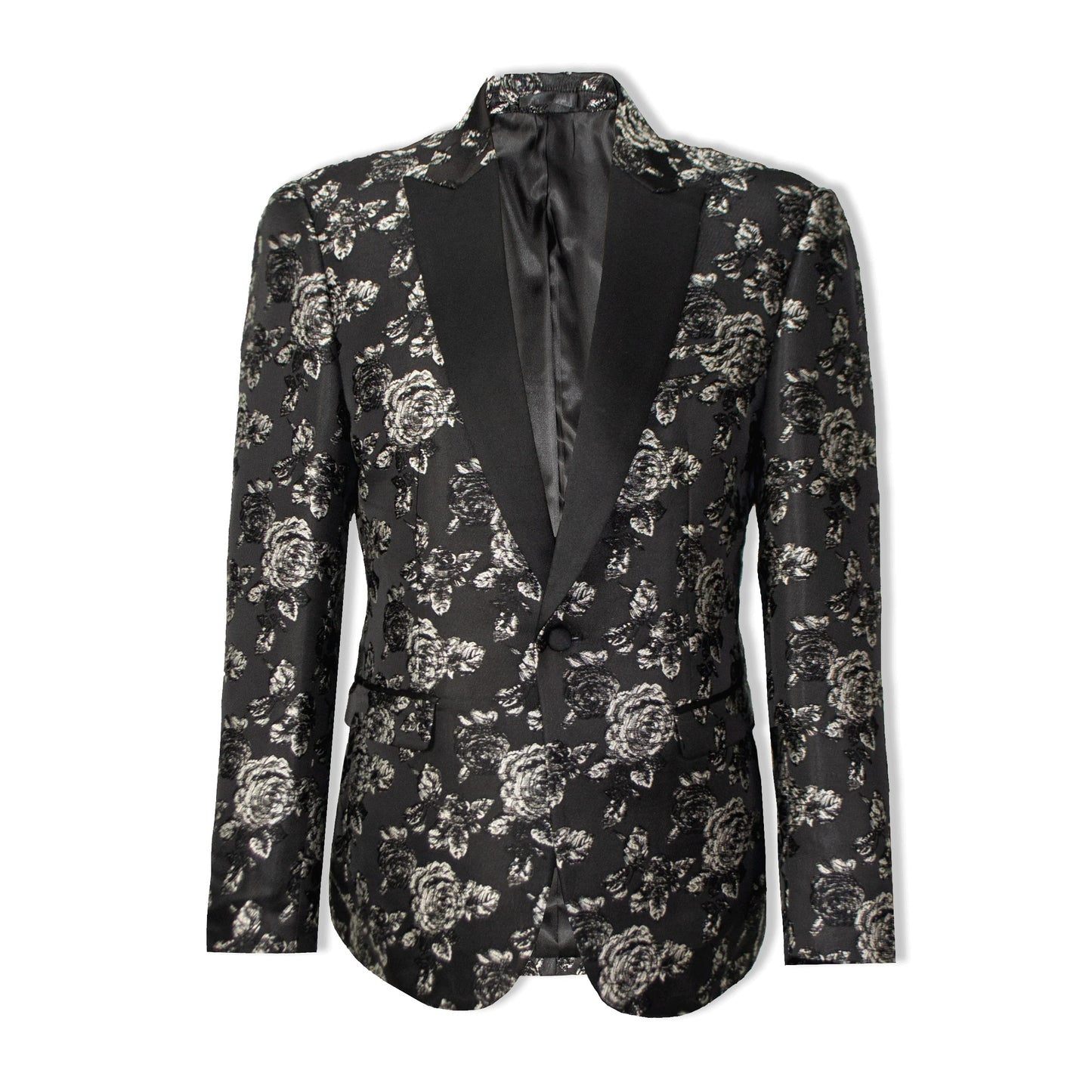 Black Nocturne Mens Floral Peak Dinner Jacket