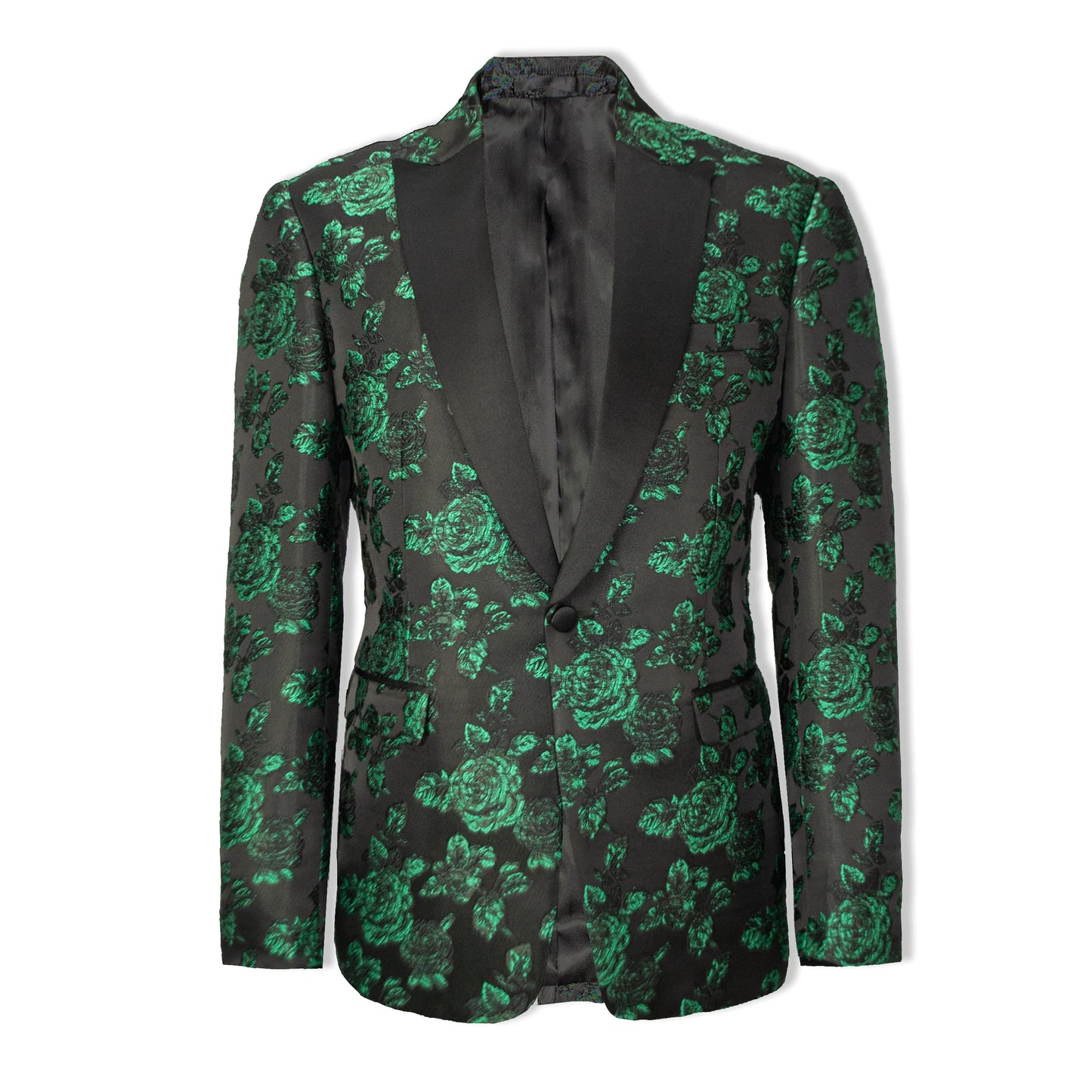 Emerald Nocturne Mens Floral Peak Dinner Jacket