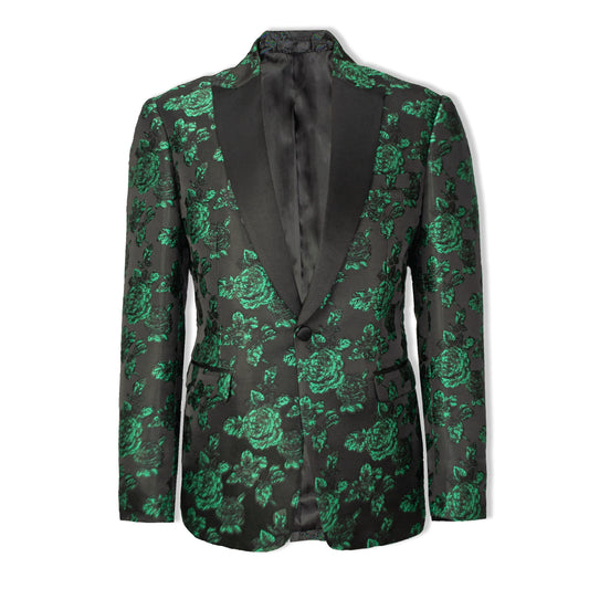 Emerald Nocturne King Floral Peak Dinner Jacket