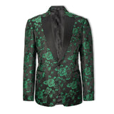 Emerald Nocturne Mens Floral Peak Dinner Jacket