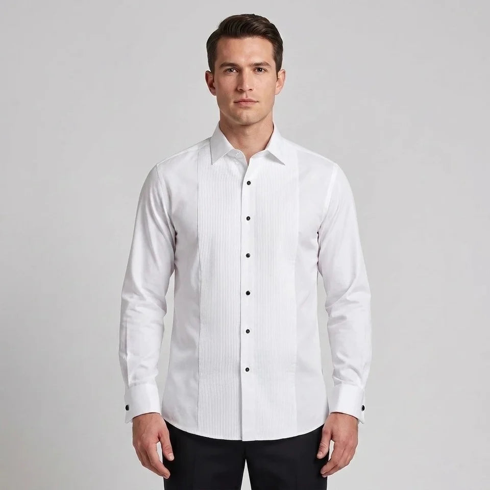 White Drake Mens Regular Collar Tux Shirt