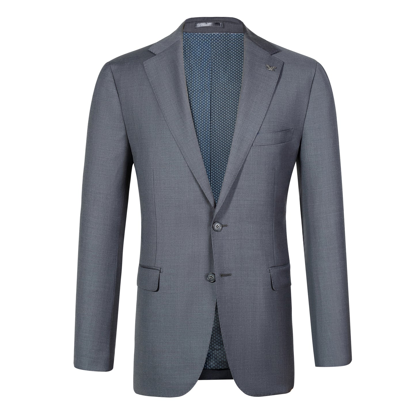 Grey Elijah Pure Wool Mens Suit Jacket