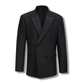 Black Craig Double Breasted Satin Lapel Mens Tuxedo Jacket