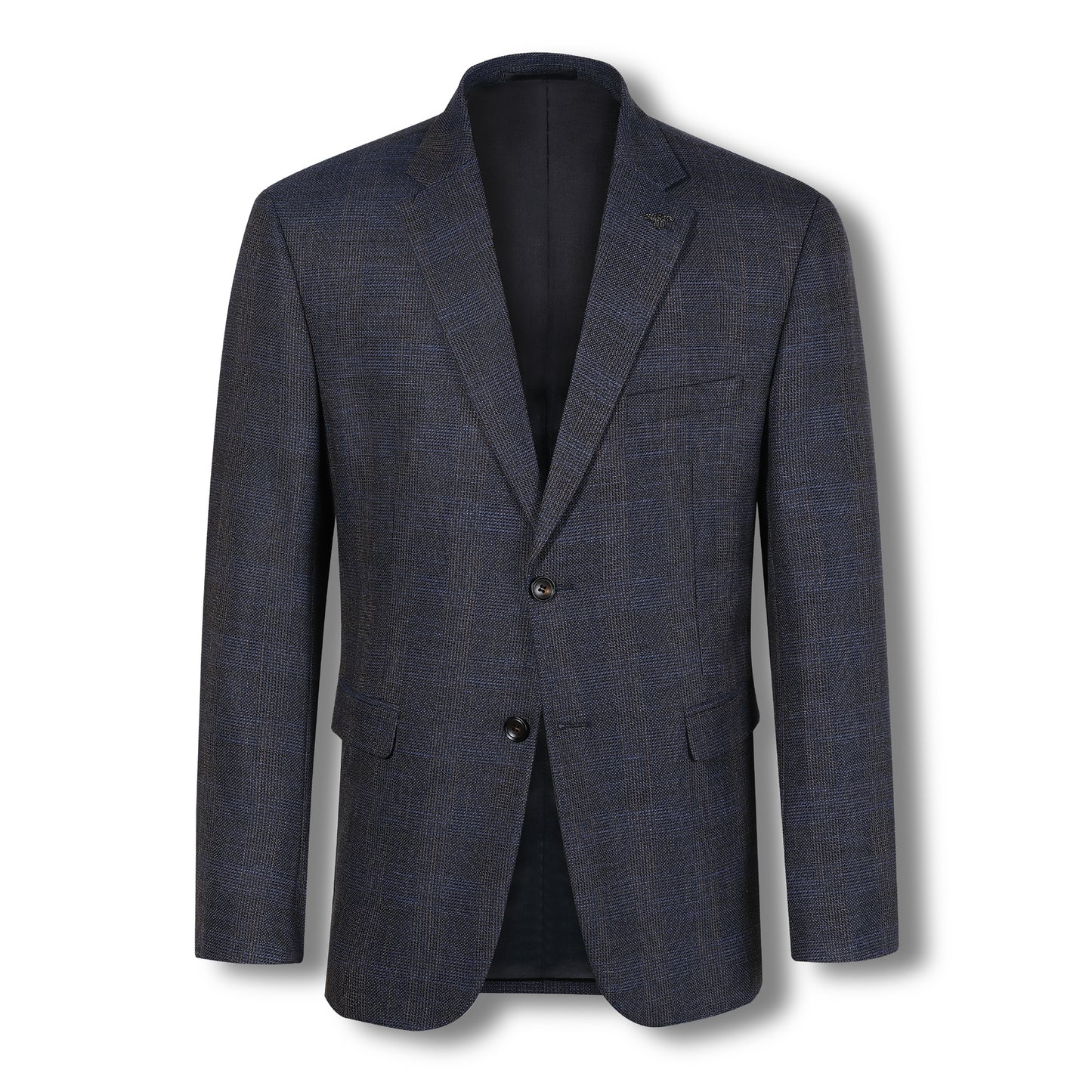 Navy Blaine Textured Check Mens Suit Jacket