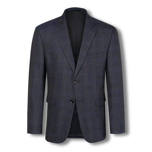 Navy Blaine Textured Check Mens Suit