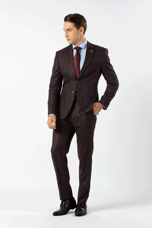 Shiraz Blaine Textured Check King Suit