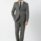 Steel Blaine Textured Check Mens Suit