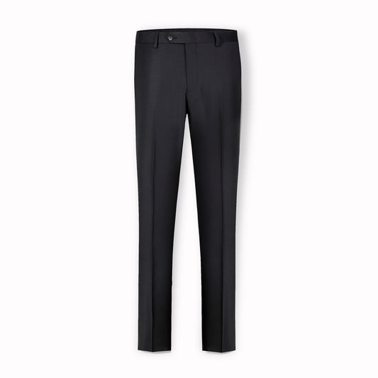 Black Elijah Pure Wool Mens Suit Trousers