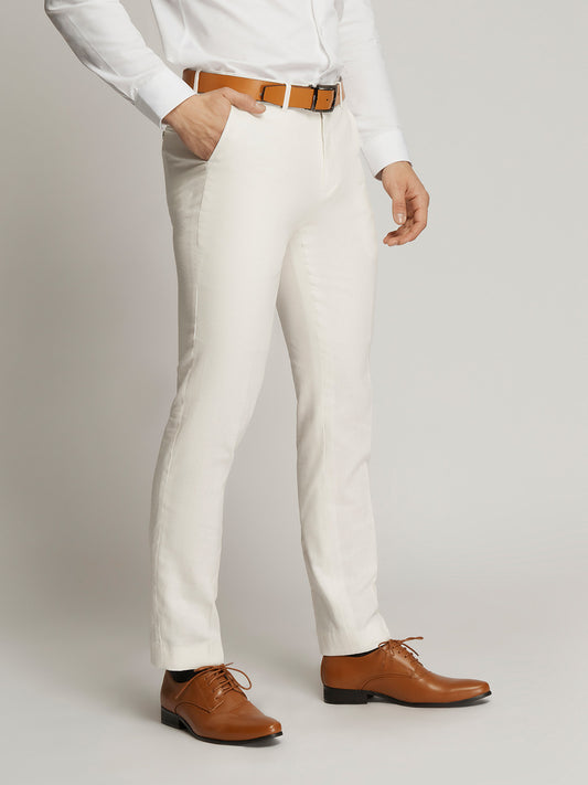 Ivory Worthington Mens Linen Trousers