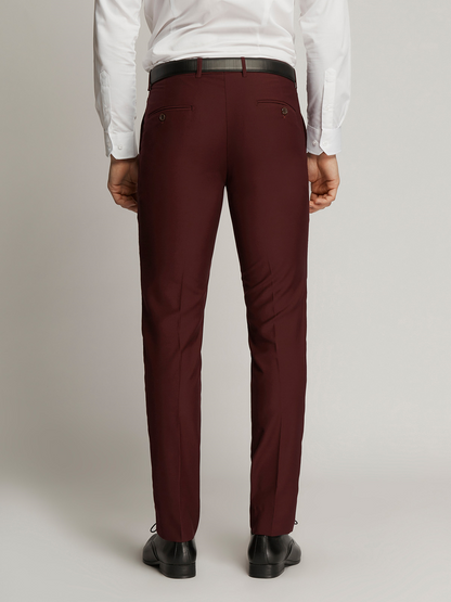 Maroon Lannister Mens Suit Trousers