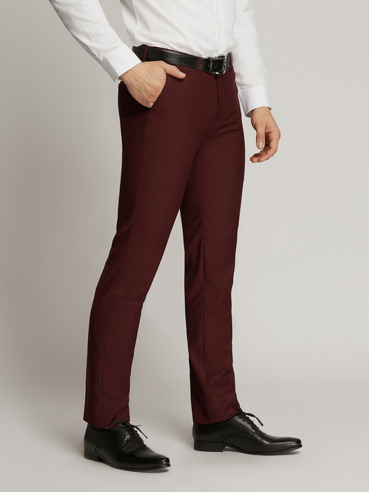 Maroon Lannister Mens Suit Trousers