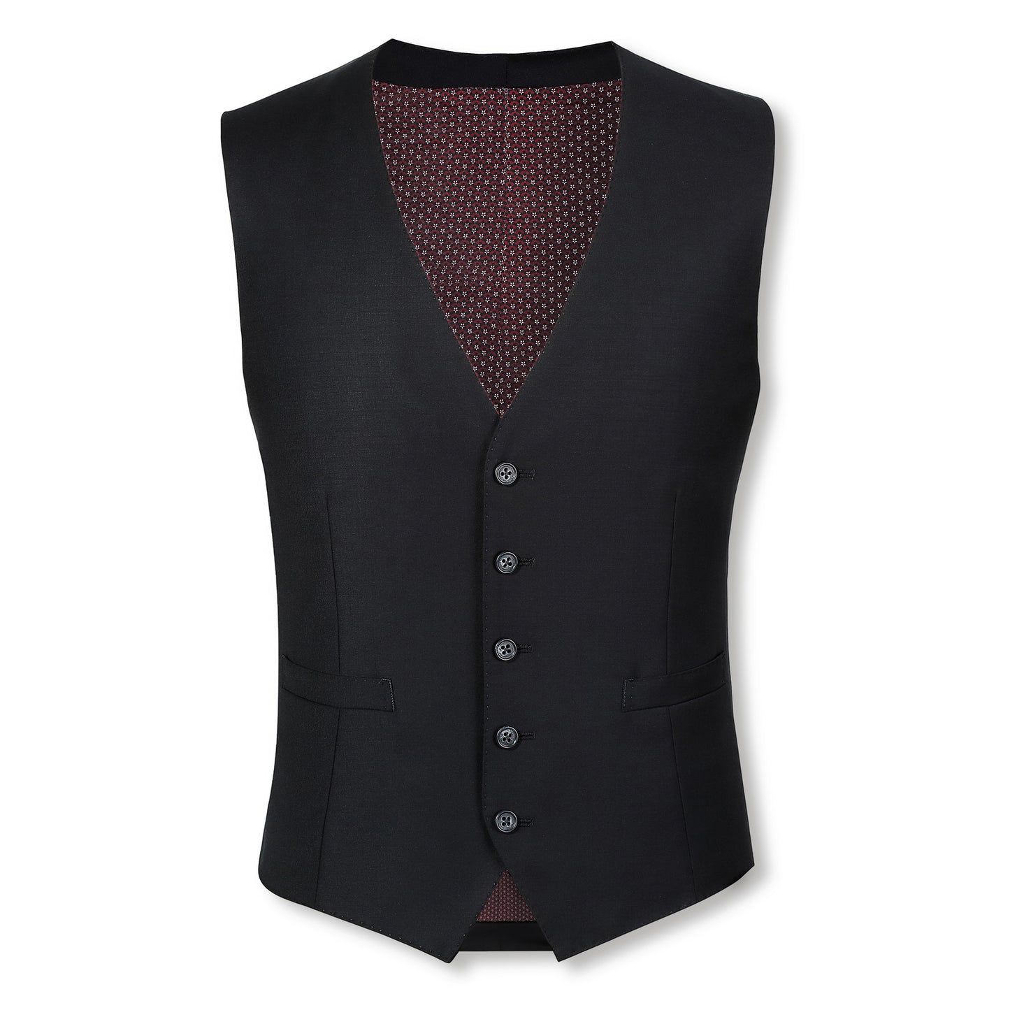 Black Elijah Pure Wool Mens Vest