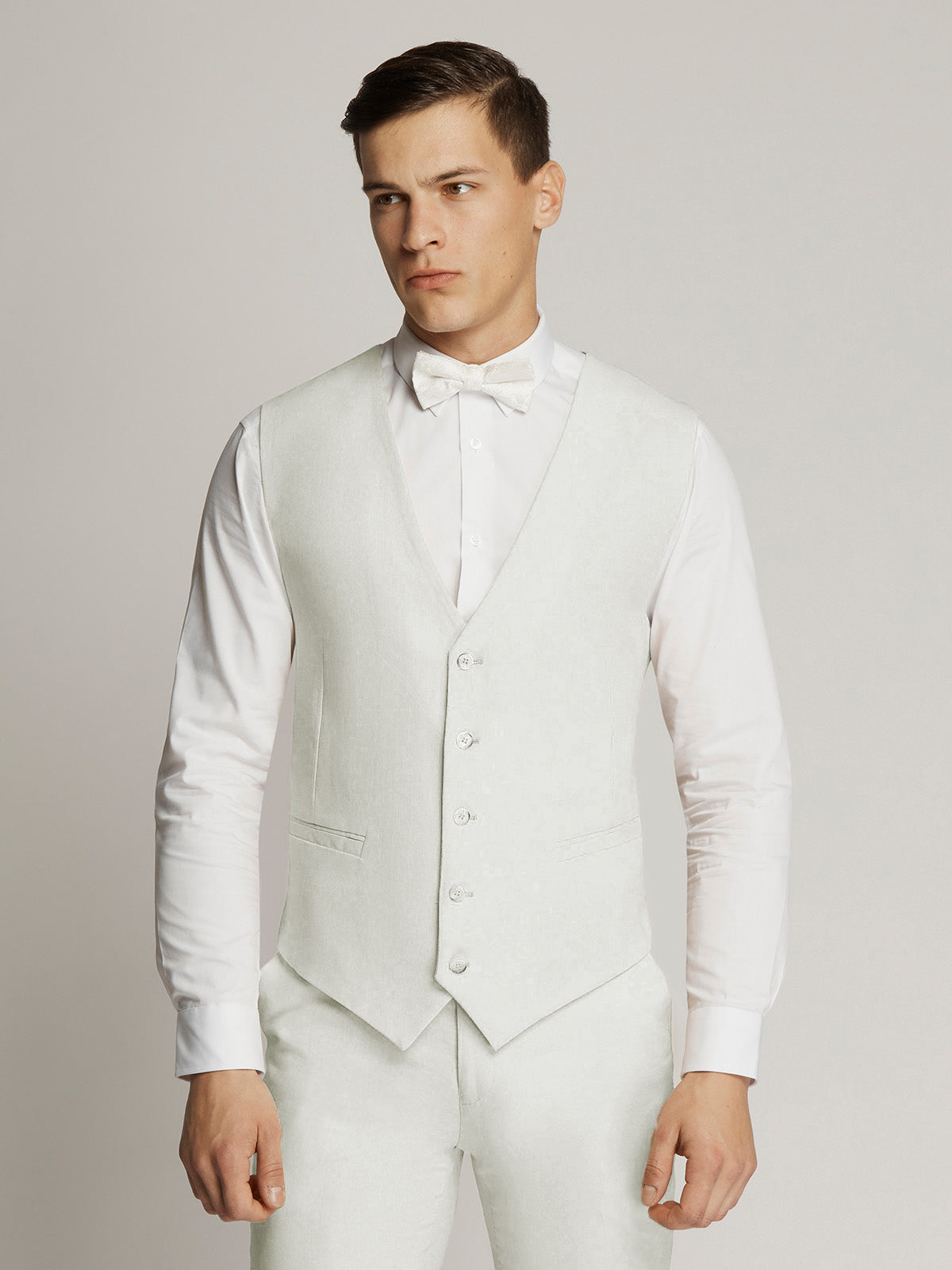 Ivory Worthington King Linen Vest