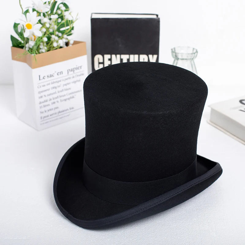 Black Kensington Wool Top Hat