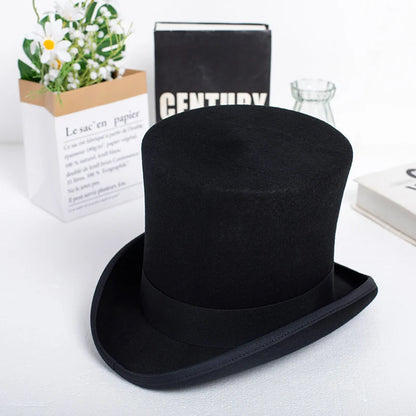 Black Kensington Wool Top Hat