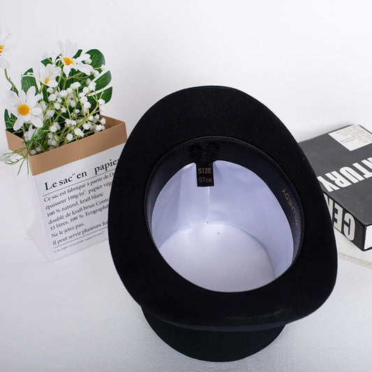 Black Kensington Wool Top Hat